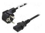Cable | 3x0.75mm2 | CEE 7/7 (E/F) plug angled,IEC C13 female | PVC