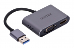 UNITEK ADAPTER USB-A - HDMI & VGA, FULL HD, M/F