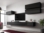 Cama Living room cabinet set VIGO SLANT 4 black/black gloss
