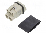 Connector: HDC | contact insert | male | 40A | 830V | Han Q | PIN: 3 | 2P+PE
