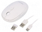 Mouse | white | USB A | wireless,optical | DPI change button | 10m