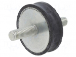 Vibration damper | M10 | &Oslash;: 50mm | rubber | L: 15mm | Thread len: 28mm