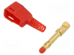 Laboratory connector: 4mm banana | plug | 32A | red | gold-plated