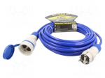 Extension lead | 3x1.5mm2 | 10m | PUR | blue | Sockets no: 1 | 16A