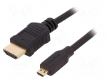 Cable | HDMI plug,micro HDMI plug | PVC | HDMI 1.4 | 1.5m | black