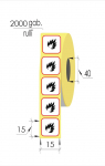 Uzlīmes 15x15/2000uzl. Vellum, "Uguns - brīd. zīme"