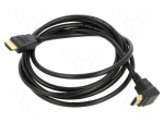 Cable | HDMI plug,HDMI plug 90&deg; up/down | PVC | HDMI 2.0 | 2m | black