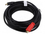 Cable | HDMI plug,both sides | PVC | 10m | black | Core: Cu | black,red