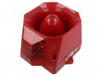 Signaller: lighting-sound | 115&divide;230VAC | siren,flashing light | red