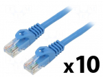 Patch cord | U/UTP | Cat: 5e | RJ45 plug,both sides | stranded | CCA