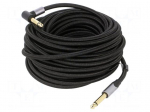 Cable | Jack 6,35mm plug,Jack 6.35mm angled plug | 10m | black