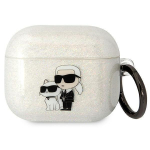 Back panel cover Karl Lagerfeld  Karl Lagerfeld KLA3HNKCTGT Airpods 3 cover transparent Gliter Karl&Choupette