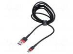 Cable | High Speed,USB 2.0 | 1m | black | textile | 2.4A