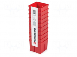 Container: cuvette | red | high | 105x105x97mm | 10pcs | TAGER BOX