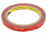 Tape: fixing | W: 9mm | L: 5.5m | Thk: 0.4mm | acrylic | grey | 31N/cm
