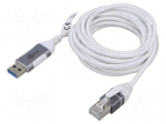 Cable | slim,USB 3.0 | RJ45 plug,USB A plug | nickel plated | 3m