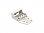 MOUNTING CARRIER - FOR 5-CONDUCTOR TERMINAL BLOCKS - 221 SERIES - 4 mm&sup2; - WITH SNAP-IN MOUNTING FOOT FOR HORIZONTAL MOUNTING - WHITE
