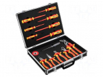 Tools set: pliers, insulation screwdrivers | case | 1kV | 13pcs.