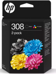 HP 308 2-Pack Ink Cartridge Black / Tri-color