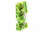 Splice terminal: rail | ST | spring clamp | yellow-green | 52A | ways: 1