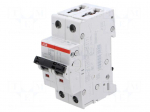 Circuit breaker | 400VAC | 400VDC | Inom: 2A | Poles: 2 | Charact: C | 10kA