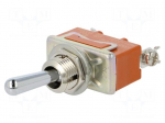 Switch: toggle | Pos: 2 | SPDT | ON-(ON) | 15A/250VAC | 15A/30VDC