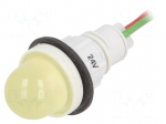Indicator: LED | prominent | 24VDC | 24VAC | Cutout: &Oslash;13mm | 300mm leads