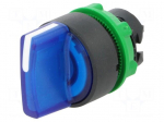 Switch: rotary | Stabl.pos: 3 | 22mm | blue | Illumin: LED | IP66 | Pos: 3