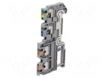Splice terminal: rail | for DIN rail mounting | spring clamp | grey