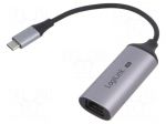 USB to Ethernet adapter | USB 3.2 Gen 1 | grey | 150mm