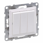 SUNO 3-GANG ONE-WAY SWITCH 10AX SCREW TERMINALS WHITE