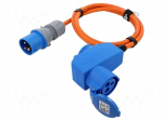 Extension lead | 3G2.5mm2 | 1.5m | rubber | orange | Sockets no: 2 | 16A