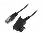 Cable: telephone | RJ45 plug,TAE F plug | 30m | black | Core: Cu