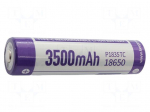 Re-battery: Li-Ion | 3.6V | 3500mAh | Socket USB | &Oslash;18.7x72mm | 8A