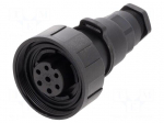 Connector: circular | plug | female | PIN: 7 | 5A | 277V | IP68,IP69K