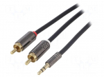 Aux adapter | RCA | gold-plated | RCA plug x2,Jack 3.5mm 3pin plug