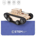 Wooden Assembly Kit Electric Army Tank, STEM Educational Toy