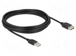 Cable | USB 2.0 | gold-plated | 5m | black | 24AWG,28AWG | 480Mbps