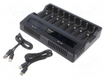 Charger: microprocessor-based | Li-Ion,Ni-MH | Cells quantity: 8
