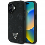 Case Guess Grained Hot Stamp Peony Triangle Logo MagSafe for iPhone 16 / black