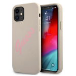 Guess GUHCP12SLSVSGP Silicone Vintage for iPhone 12 mini 5,4" / grey pink