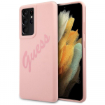 Guess GUHCS21LLSVSPI Script Vintage Hardcase for Samsung Galaxy S21 Ultra G998 / pink