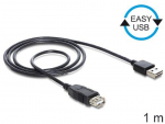 DeLOCK EASY USB2.0 A Wtyk-Gniazdo - czarny 1m