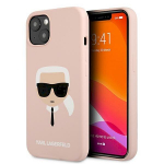 Karl Lagerfeld KLHCP13SSLKHLP Hardcase Silicone Karl`s Head for iPhone 13 mini 5,4" / light pink