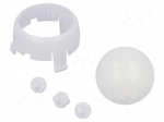 Ball casters | white | Kit: ball,housing | push-in | Tip mat: plastic