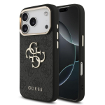 Back panel cover Guess Apple iPhone 18 Pro HC 4G PU W/ Big 4G Classic Logo GD Black