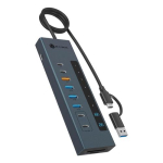 USB-jaotur Icy Box 11-&uuml;hes USB 3.2 Type-C ja kaardilugejaga
