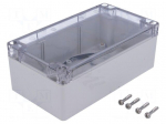 Enclosure: multipurpose | X: 90mm | Y: 160mm | Z: 60mm | 1554 | grey | IP66