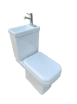 WC-komplekt 3in1 Econom (WC-pott horisontaalse v&auml;ljalaskega, 3/6l, PP Soft Close kaanega, integreeritud kraanikausiga paak, segisti),k&uuml;lgne veevarustus