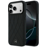 Mercedes Leather Crossed Lines MagSafe for iPhone 18 Pro Max/17 Pro Max / black